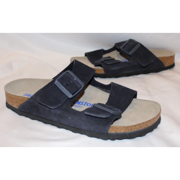 Birkenstock Women US 8 EU 39 Arizona Leather Sandals Washed Midnight Blue Narrow - Picture 1 of 5